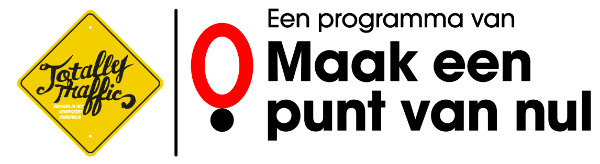 Logo TotallyTraffic - verkeer in het voortgezet onderwijs - Een programma van Maak een punt van nul