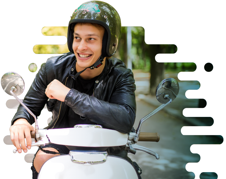 Jongen op de scooter